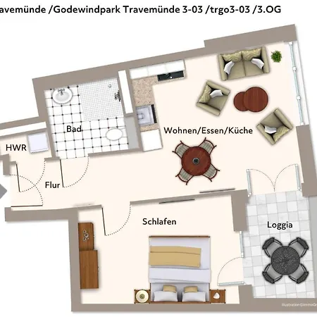 Apartment Godewindpark Travemuende Godewindpark Travemuende 3-03 *